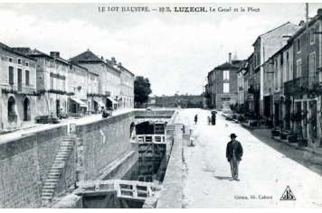 Luzech et son Canal, carte postale ancienne 